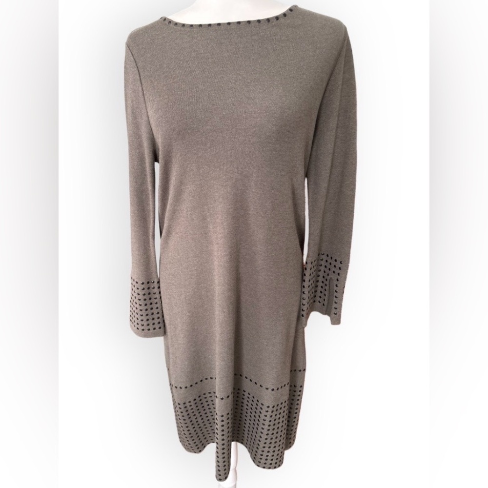 Nic + Zoe Stud Detail Sweater Dress Size M Edgy Polished Bohemian